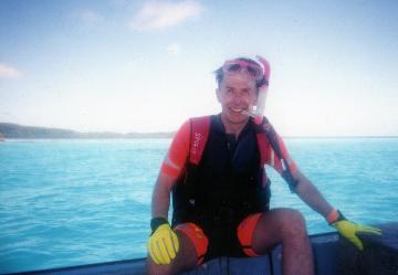 Diver having a break